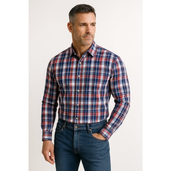 Men’s Long Sleeve Plaid Button Down Shirt – Size L – NWT - Picture 1 of 11